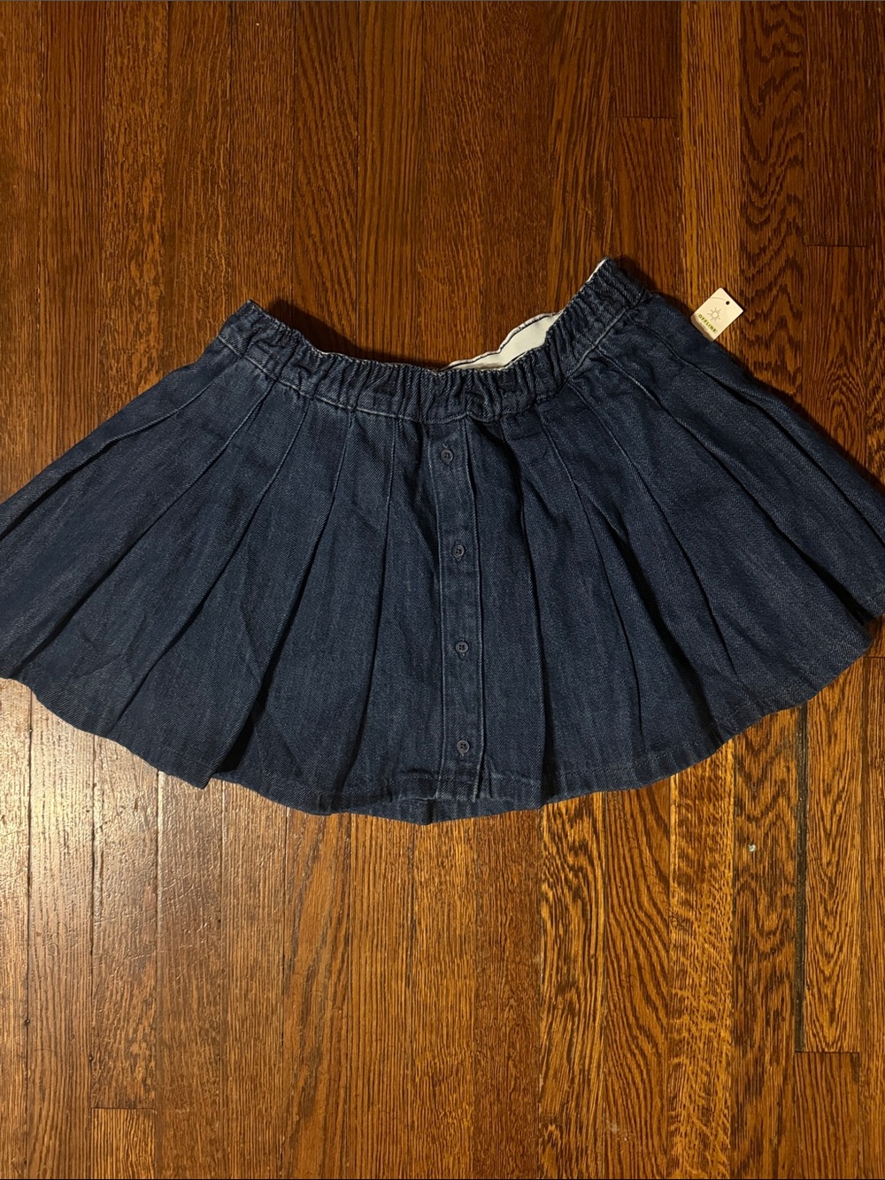 aerie Dark Blue Pleated Denim Skirt, NWT